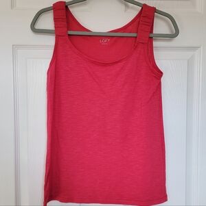 Ann Taylor LOFT Ruffle Sleeve Slub Tank Top Size Small